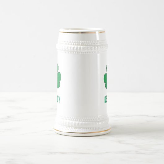 Kleeblatt Green Clover Ireland Celtic Irish Name Bierglas (Mittel)