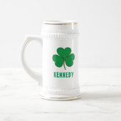 Kleeblatt Green Clover Ireland Celtic Irish Name Bierglas (Links)