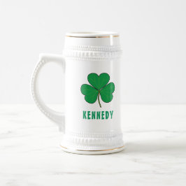 Kleeblatt Green Clover Ireland Celtic Irish Name Bierglas