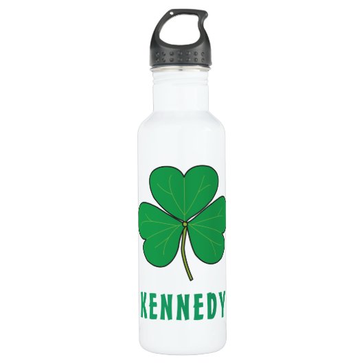 Kleeblatt Green Clover Ireland Celtic Irish Name Edelstahlflasche (Vorderseite)