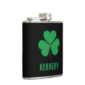 Kleeblatt Green Clover Ireland Celtic Irish Name Flachmann (Rechts)