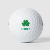 Kleeblatt Green Clover Ireland Celtic Irish Name Golfball (Vorderseite)