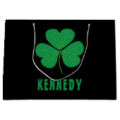 Kleeblatt Green Clover Ireland Celtic Irish Name Große Geschenktüte (Vorderseite)