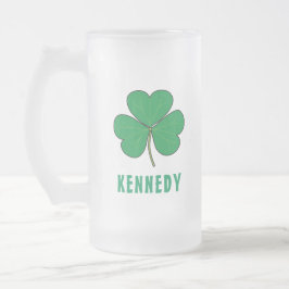 Kleeblatt Green Clover Ireland Celtic Irish Name Mattglas Bierglas