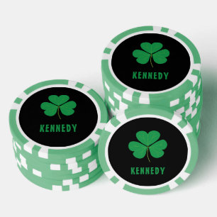 Kleeblatt Green Clover Ireland Celtic Irish Name Pokerchips
