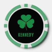 Kleeblatt Green Clover Ireland Celtic Irish Name Pokerchips (Vorderseite)