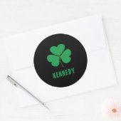 Kleeblatt Green Clover Ireland Celtic Irish Name Runder Aufkleber (Umschlag)