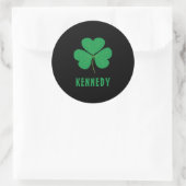Kleeblatt Green Clover Ireland Celtic Irish Name Runder Aufkleber (Tasche)