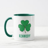 Kleeblatt Green Clover Ireland Celtic Irish Name Tasse (Links)