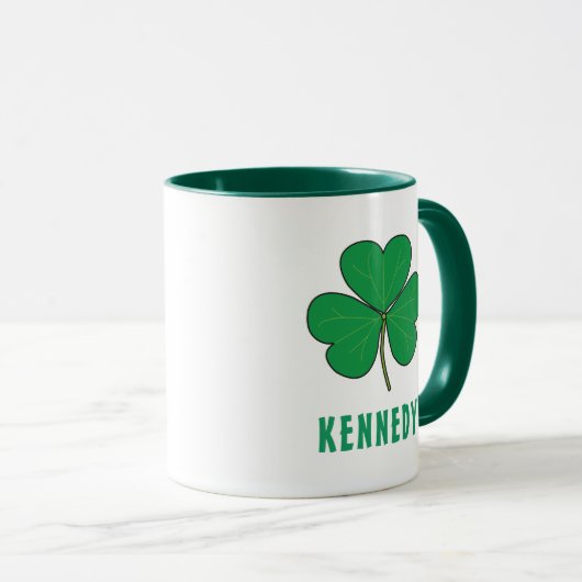 Kleeblatt Green Clover Ireland Celtic Irish Name Tasse (VorderseiteRechts)
