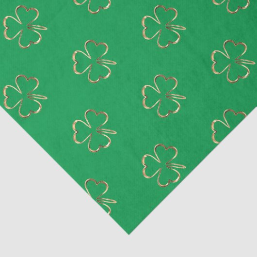 Kleeblatt Green Irish Ireland Clover Pattern Seidenpapier (Ausschnitt)