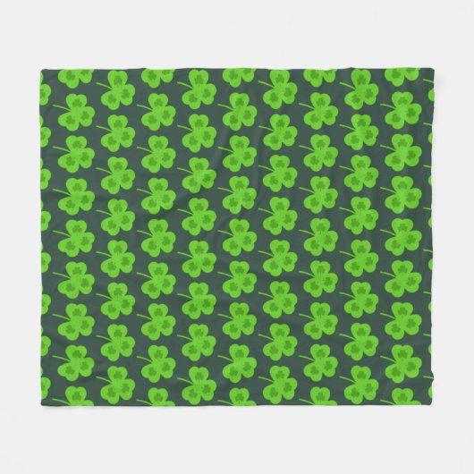 KLEEBLATT GREEN LEAF ST PATRICK'S Day Fleecedecke (Vorderseite (Horizontal))