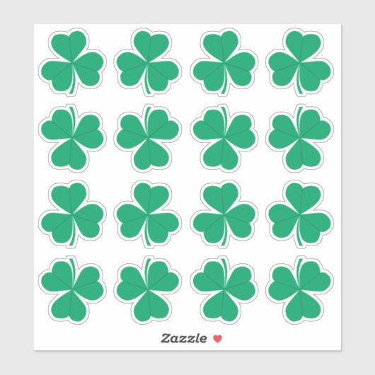 Kleeblatt Green St. Patrick's Day Irish Aufkleber (Blatt)