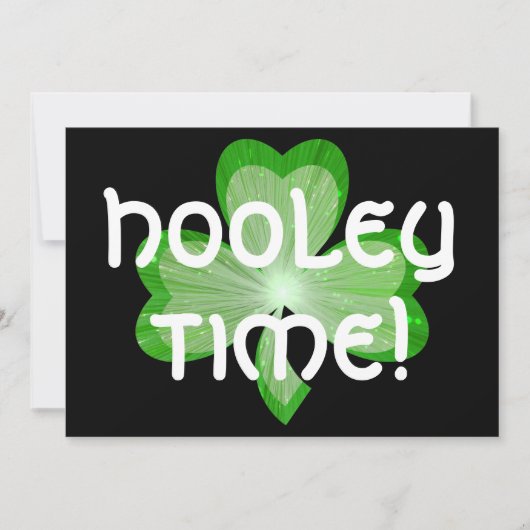 Kleeblatt groß "Hooley Time"!  Einladung (Vorderseite)
