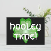 Kleeblatt groß "Hooley Time"!  Einladung (Stehend Vorderseite)