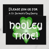 Kleeblatt groß "Hooley Time"!  Einladung (Vorne/Hinten)