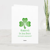 Kleeblatt groß 'St. Patrick's Day' Karte grün (Rückseite)