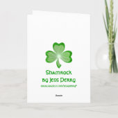 Kleeblatt Große Grußkarte grün senkrechte Karte (Rückseite)