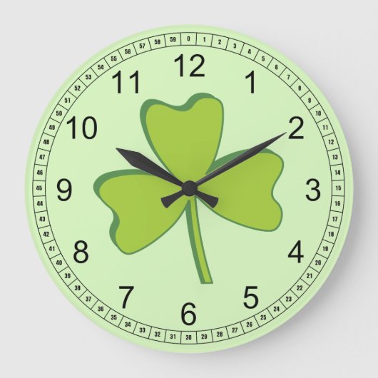 Kleeblatt Große Wanduhr (Vorderseite)