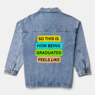 Kleeblatt grün SO_THIS_IS_HOW_BEING_GRADUA Jeansjacke
