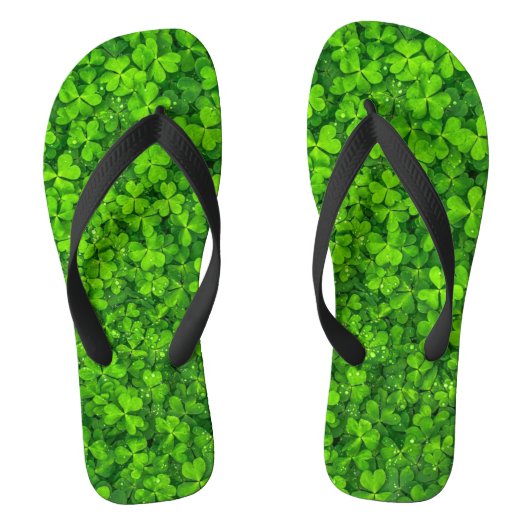 Kleeblatt grün, St. Patrick's Day, Badesandalen (Fußbett)