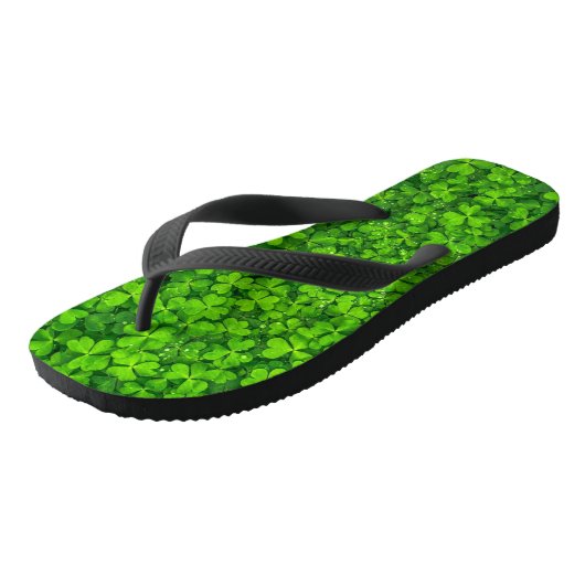 Kleeblatt grün, St. Patrick's Day, Badesandalen (Schrägansicht)