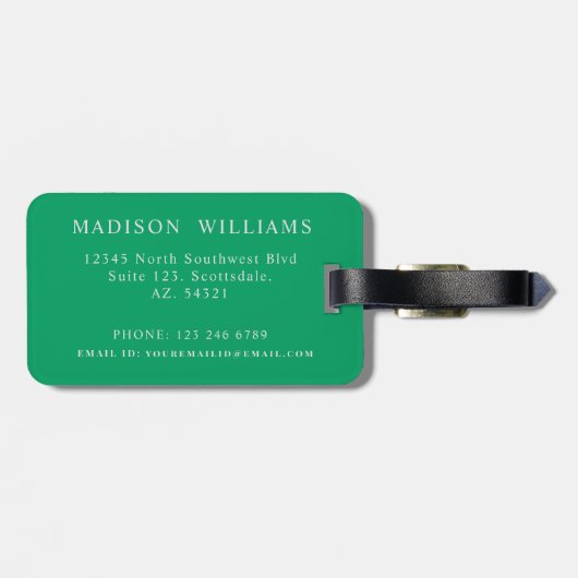 Kleeblatt Grüne Farbe Vorgabe und Name Gepäckanhänger (Rückseite horizontal)