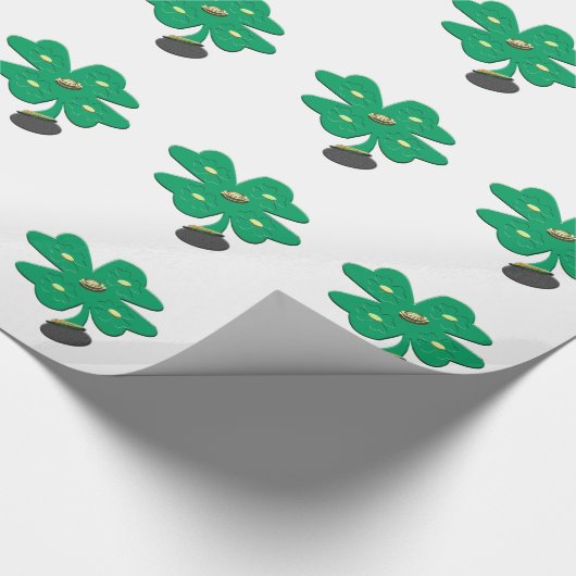 Kleeblatt Grüne Klee Geschenkpapier (Ecke)