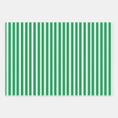 Kleeblatt grüne Linien, Zigzags & Set von 3 Geschenkpapier Set (Vorderseite)
