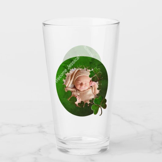 Kleeblatt Grüne Rahmen * Foto Glas (Vorderseite)