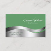 Kleeblatt Grüne Silber Dekoration mit Foto Visitenkarte (Vorderseite)