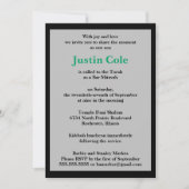 Kleeblatt Grüne Silberstreifen auf schwarzen Bar M Einladung (Vorderseite)