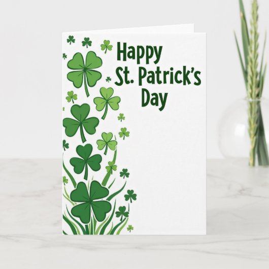 Kleeblatt-Grüne St. Patricks Day Karte (Vorderseite)