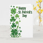 Kleeblatt-Grüne St. Patricks Day Karte (Gelbe Blume)