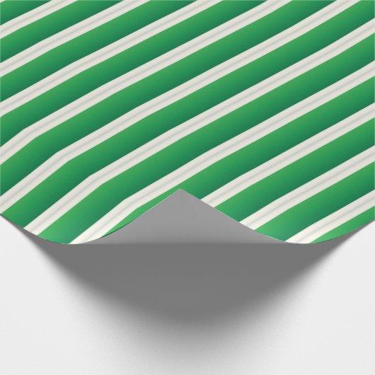 Kleeblatt Grüne und weiße Streifen Geschenkpapier (Ecke)