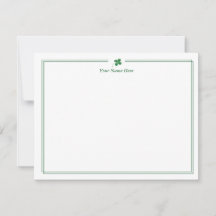 Kleeblatt-Grüner Persönlicher Notizkarte