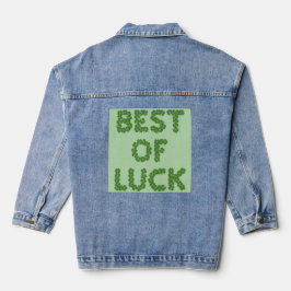 Kleeblatt-Grußkarte Viel Glück Jeansjacke