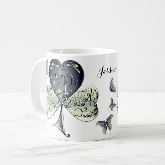 Kleeblatt "Happy St. Patrick's Day" Kaffeetasse (Vorderseite Links)