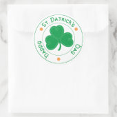 Kleeblatt "Happy St. Patrick's Day" Runder Aufkleber (Tasche)