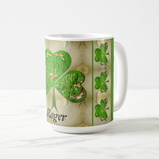 Kleeblatt "Happy St. Patrick's" Kaffeetasse (VorderseiteRechts)