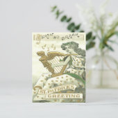 Kleeblatt-Harfe von erinischen Musiknoten Postkarte (Stehend Vorderseite)