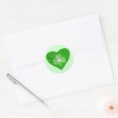 Kleeblatt Heart Aufkleber rund grün (Umschlag)