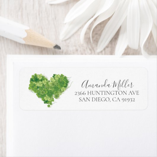 Kleeblatt Heart Brautparty Rücksendeadresse (Insitu)