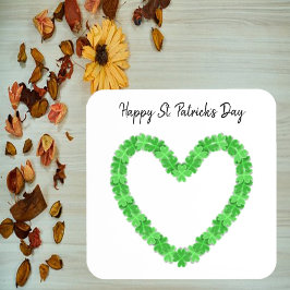 Kleeblatt Heart Happy St Patrick's Day Getränkeuntersetzer