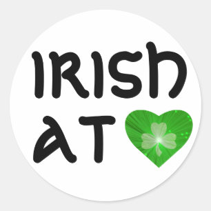 Kleeblatt Heart 'Irish at Heart' Aufkleber weiß