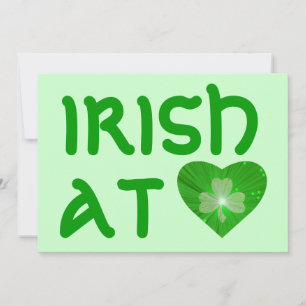 Kleeblatt Heart 'Irish at Heart' Einladung grün