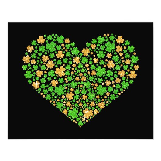 Kleeblatt Heart St Patrick's Day Fotodruck (Vorne)