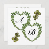 KLEEBLATT HEARTS MONOGRAM lila Champagner Ankündigung (Vorne/Hinten)