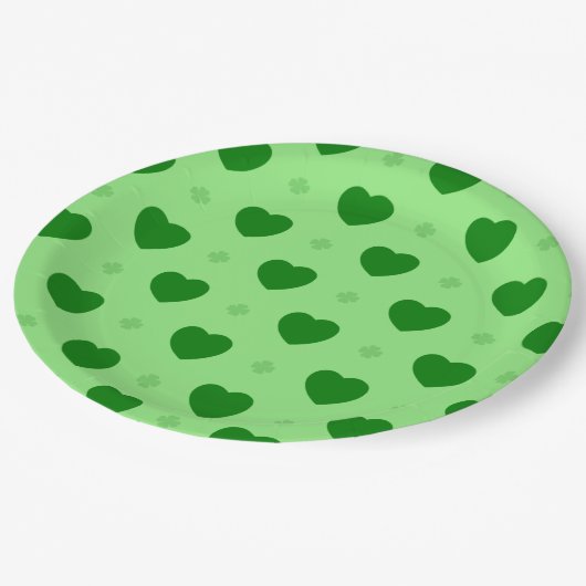 Kleeblatt Hearts Paper Plate Pappteller (Schrägansicht)