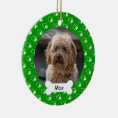 Kleeblatt Hearts Paws Custom Pet Puppy Dog Foto Keramik Ornament (Rechts)